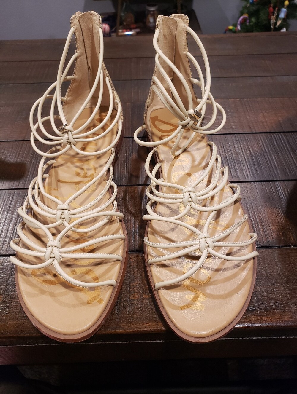 Sam Edelman Beige Strappy Gladiator Sandals - Women